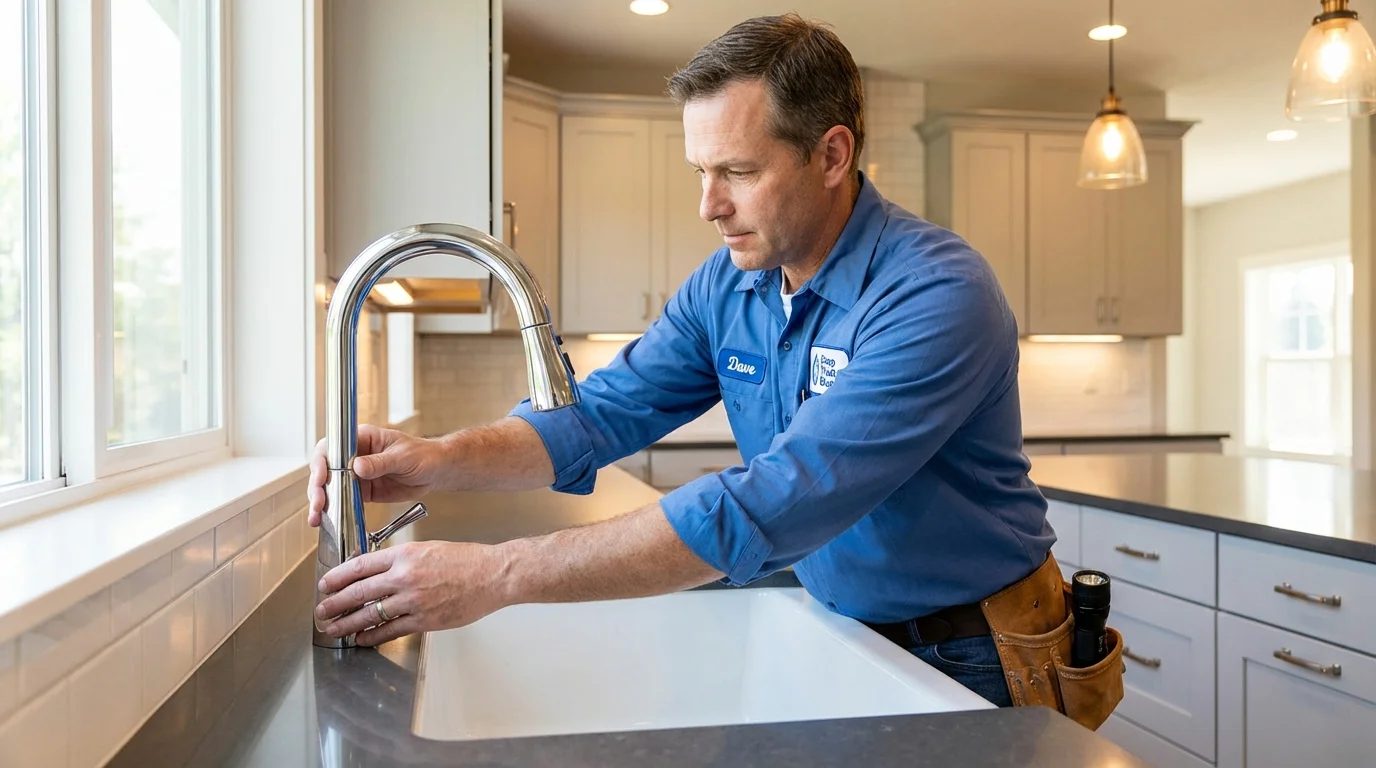 Kitchen faucet installation by Johns Plumbing LLC in Emerson